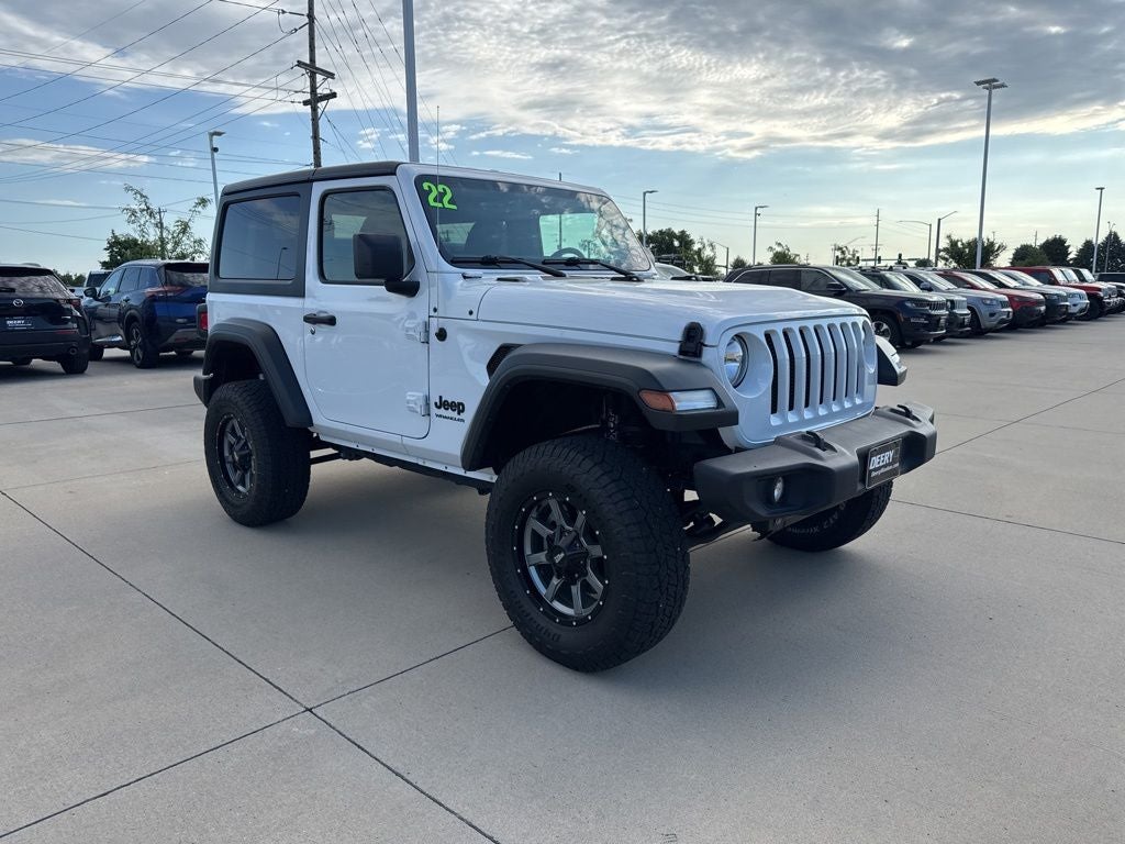 2022 Jeep Wrangler Sport S 4x4 in Bright White Clearcoat — front three-quarter view