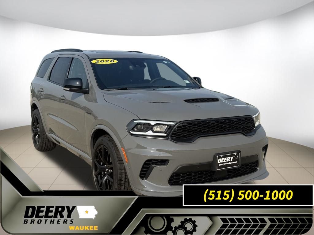 2026 Dodge Durango DURANGO GT PLUS AWD HEMI V8 in Destroyer Gray Clear-Coat Exterior Paint — front three-quarter view