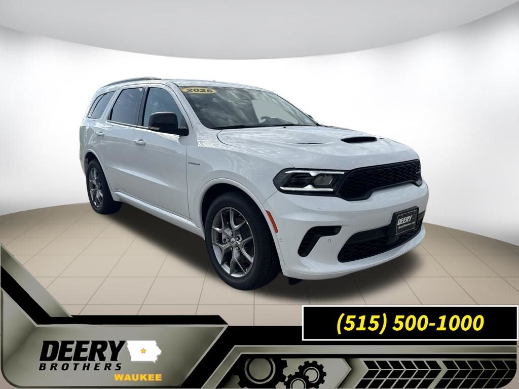 2026 Dodge Durango DURANGO GT PLUS AWD HEMI V8 in White Knuckle Clear-Coat Exterior Paint — front three-quarter view