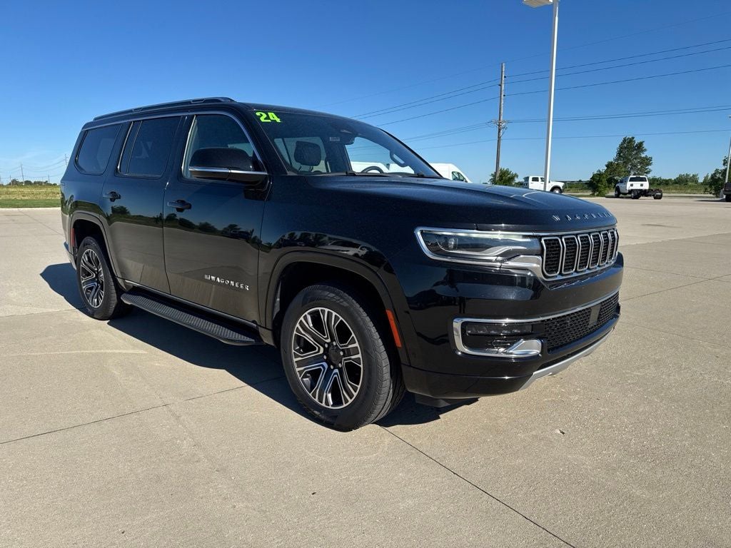 2024 Jeep Wagoneer Series II 4x4 in Diamond Black Crystal Pearlcoat — front three-quarter view
