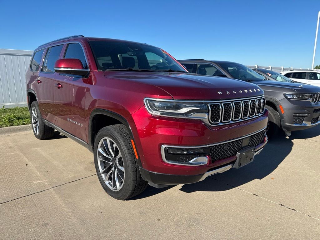 2022 Jeep Wagoneer Series III 4x4 in Velvet Red Pearlcoat — front three-quarter view