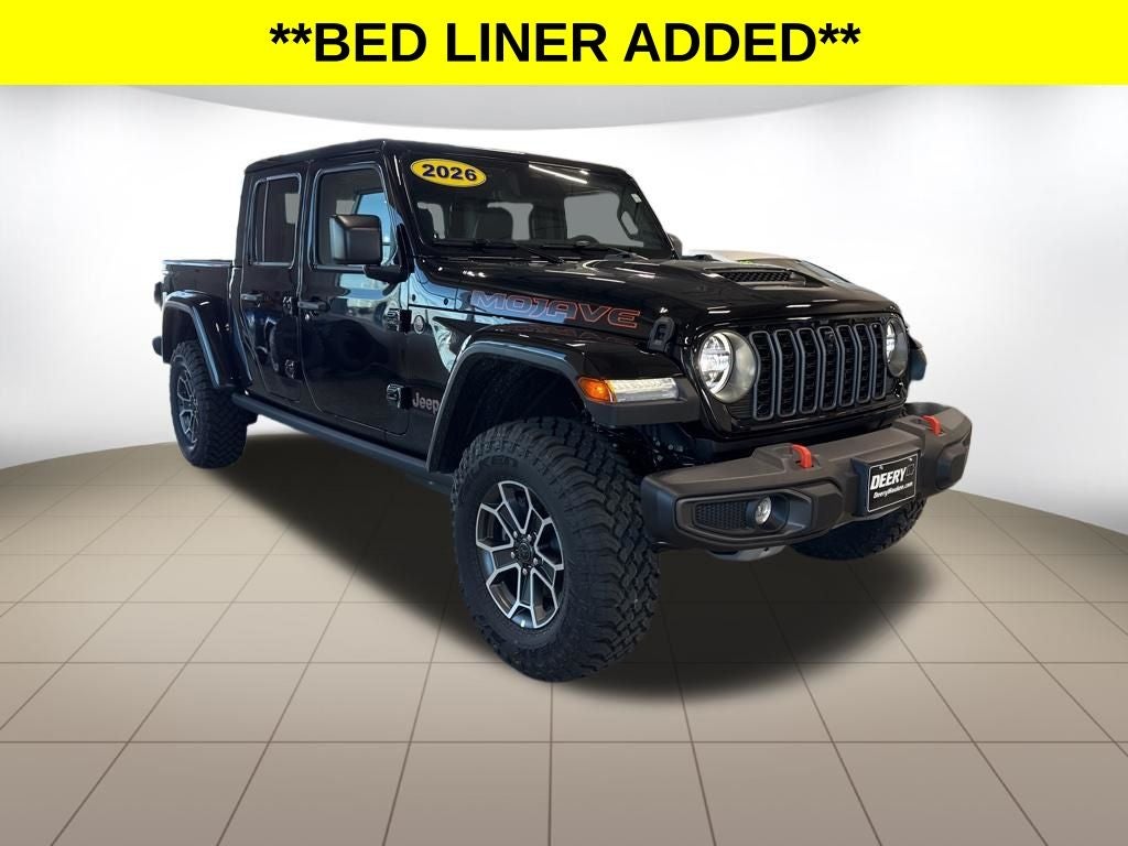 2026 Jeep Gladiator GLADIATOR MOJAVE 4X4 in Black Clear-Coat Exterior Paint — front three-quarter view