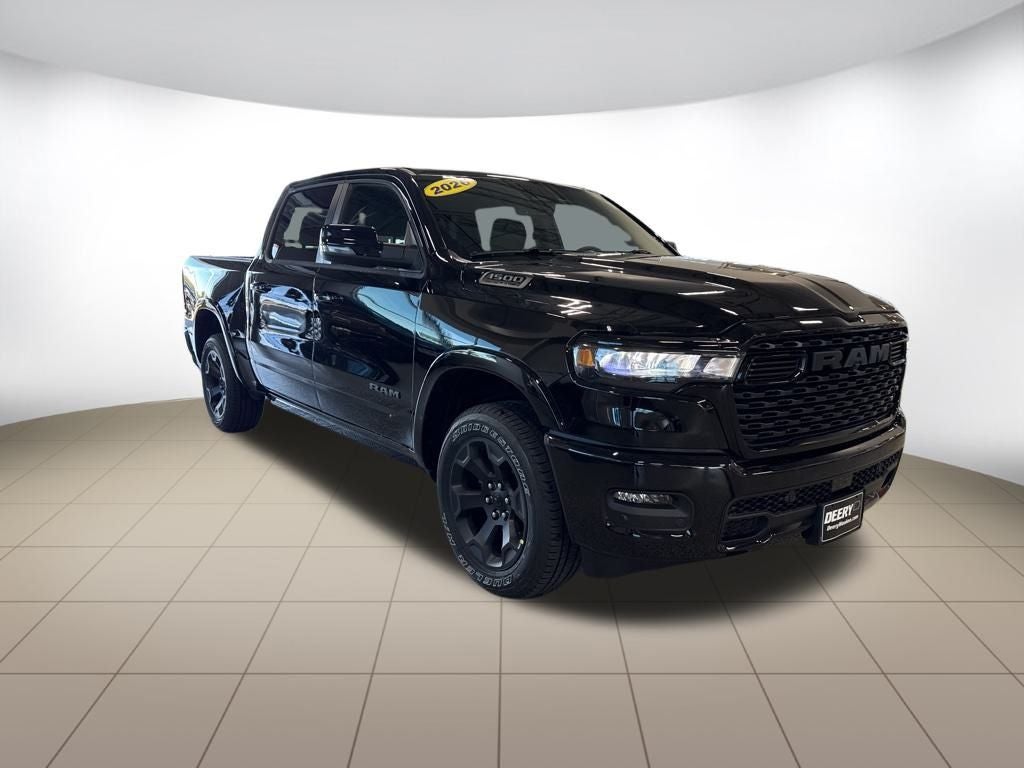 2026 RAM Ram 1500 RAM 1500 BIG HORN CREW CAB 4X4 5'7' BOX in Diamond Black Crystal Pearl-Coat Exterior Paint — front three-quarter view