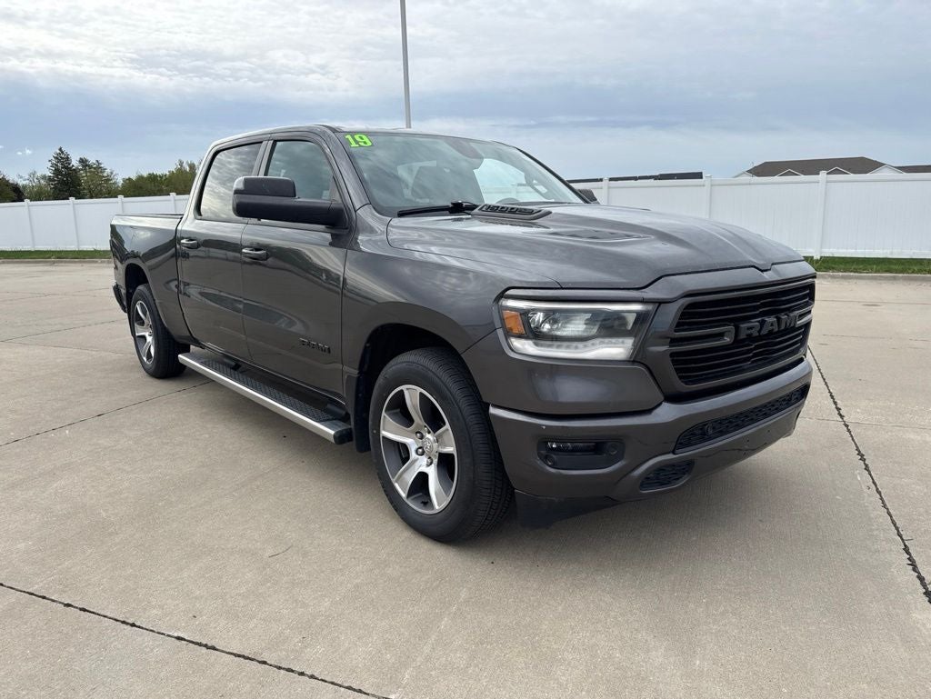 2019 RAM 1500 Sport in Gray — front three-quarter view