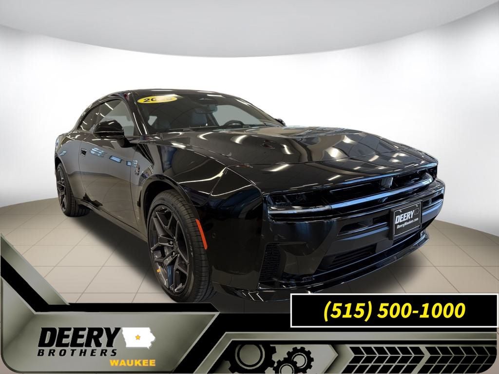 2026 Dodge Charger CHARGER SCAT PACK PLUS 2-DOOR AWD in Diamond Black Crystal Pearlcoat — front three-quarter view