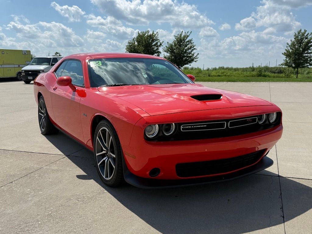 2023 Dodge Challenger R/T in Go Mango! — front three-quarter view