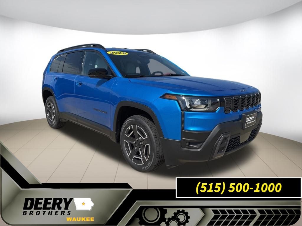 2026 Jeep Cherokee CHEROKEE LIMITED 4X4 in Hydro Blue Pearl-Coat Exterior Paint — front three-quarter view