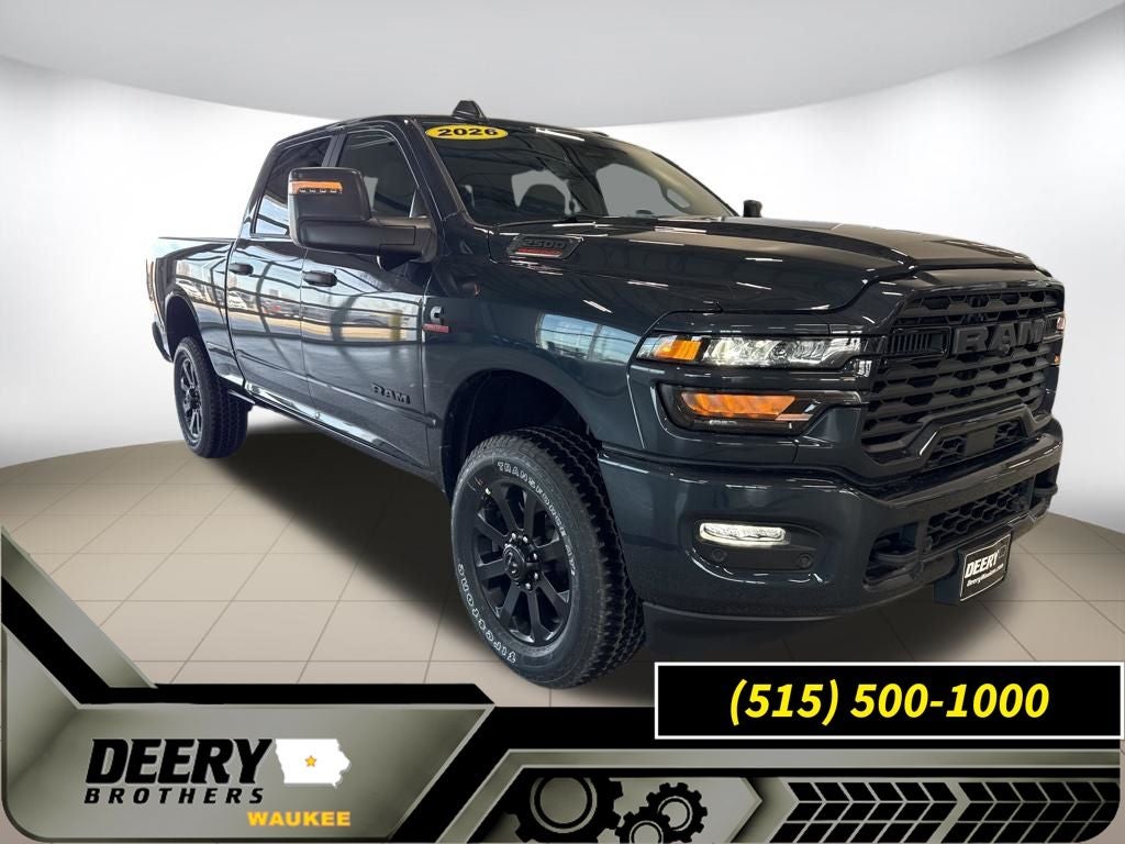 2026 RAM Ram 2500 RAM 2500 BIG HORN CREW CAB 4X4 6'4' BOX in Forged Blue Metallic Exterior Paint — front three-quarter view