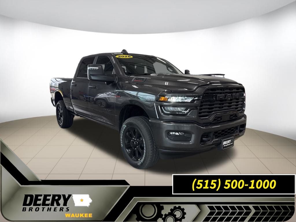 2026 RAM Ram 2500 RAM 2500 BIG HORN CREW CAB 4X4 6'4' BOX in Granite Crystal Metallic Clear-Coat Exterior Paint — front three-quarter view