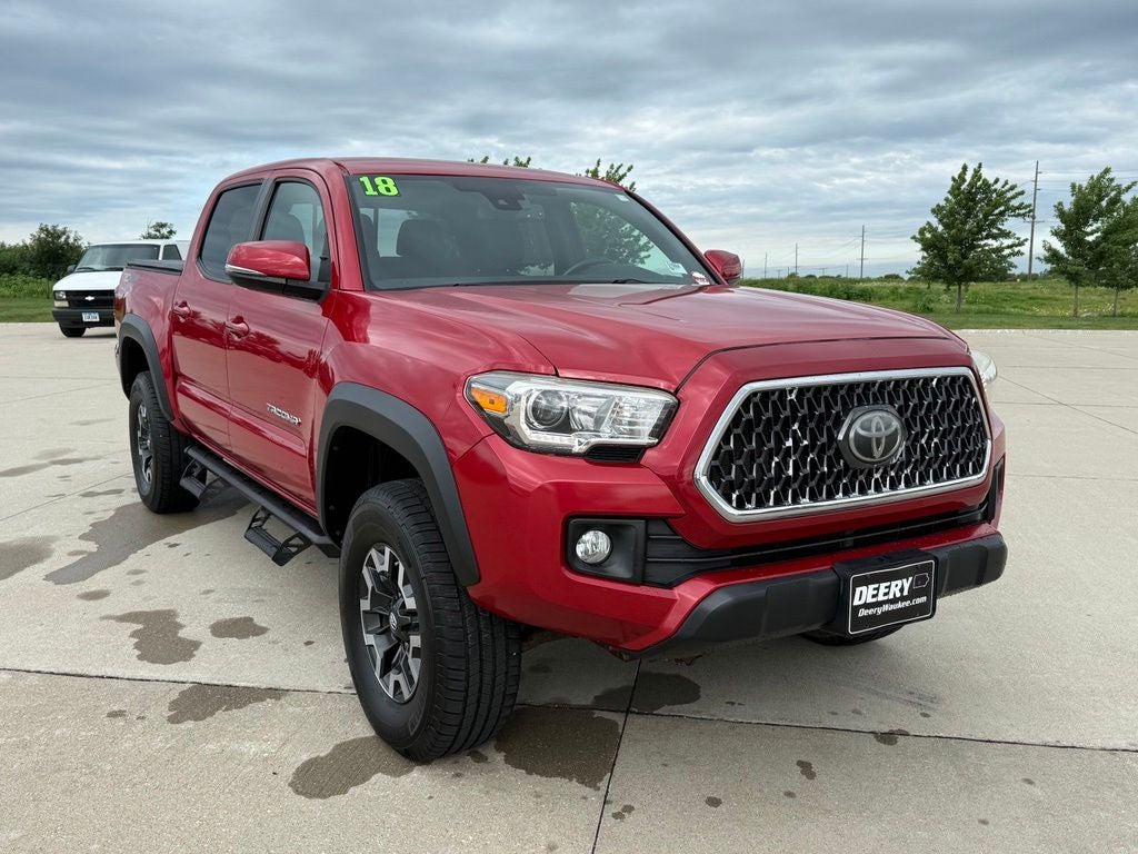 2018 Toyota Tacoma TRD Off-Road V6 in Barcelona Red Metallic — front three-quarter view