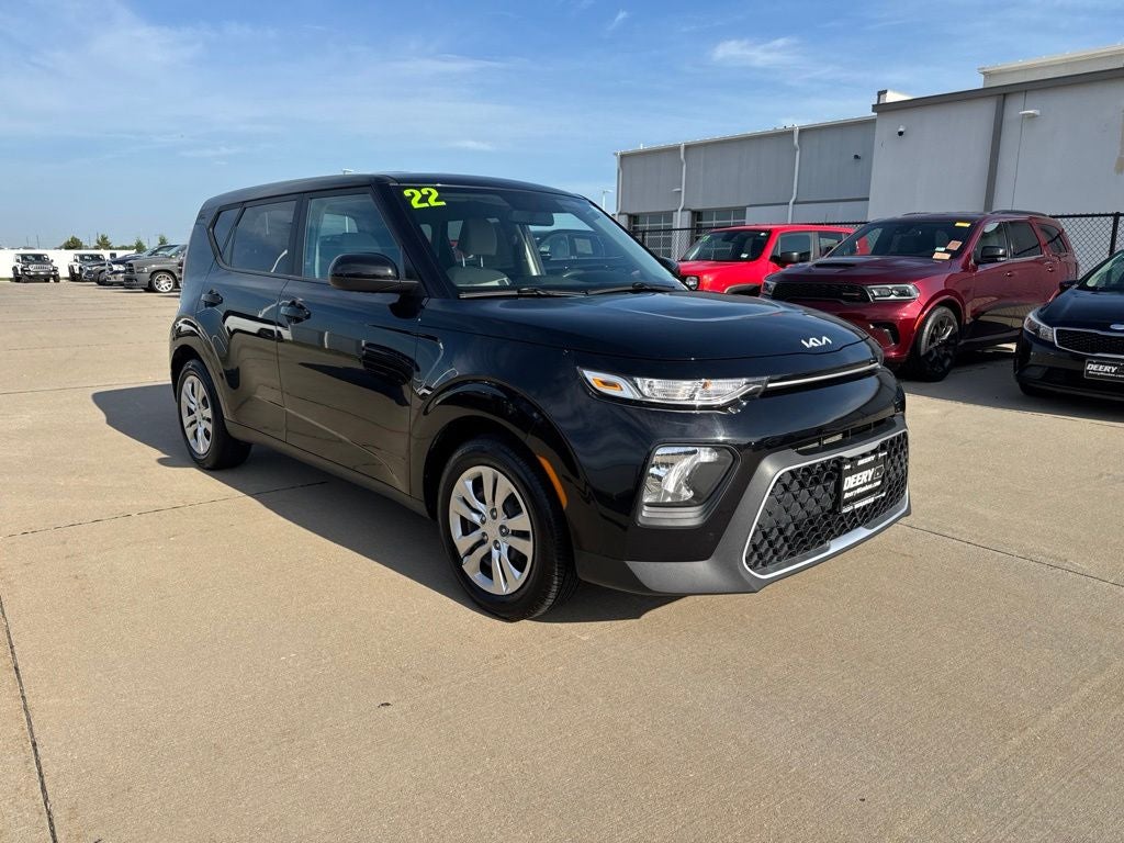 2022 Kia Soul LX in Cherry Black — front three-quarter view