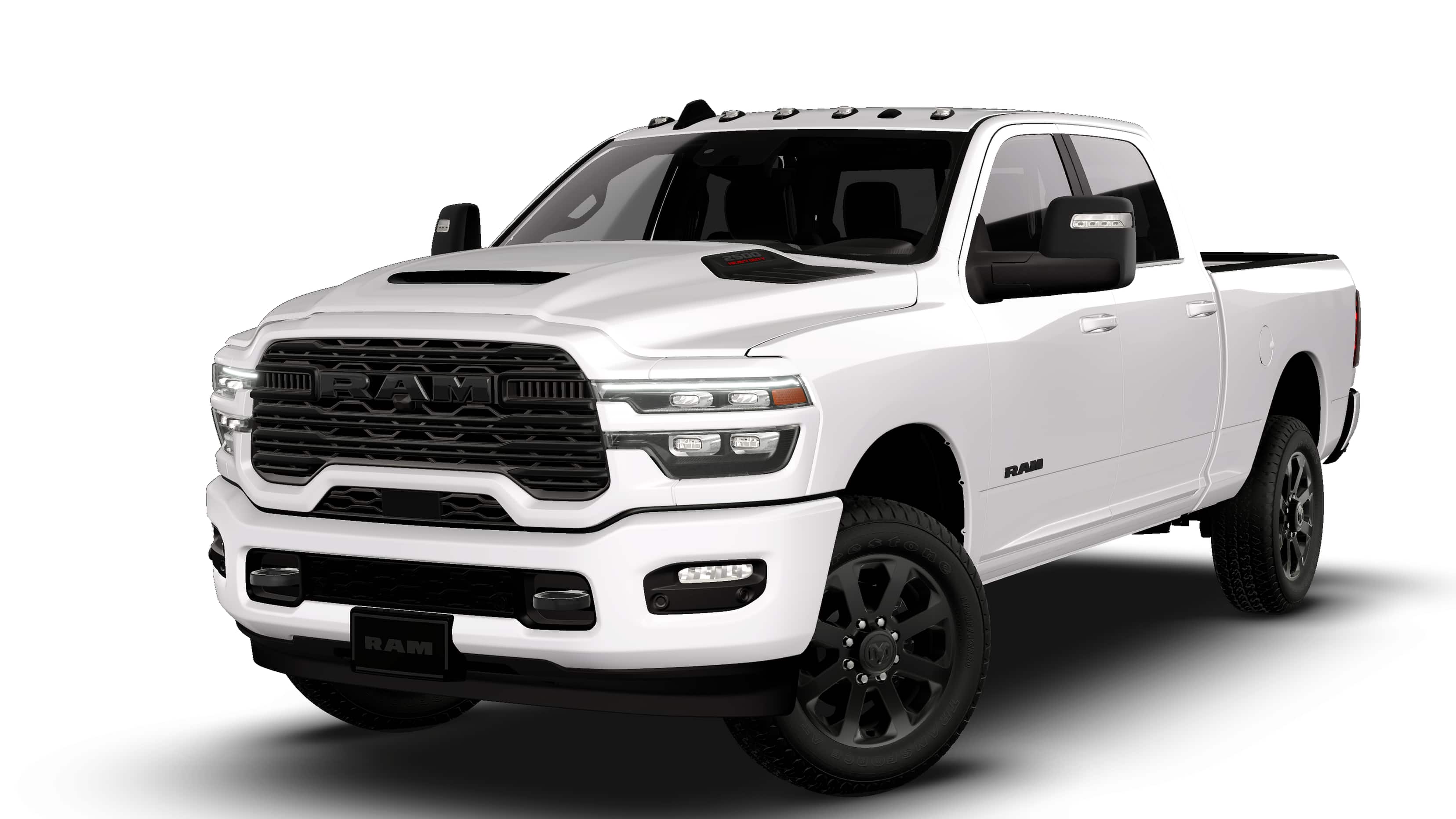 2026 RAM Ram 2500 RAM 2500 LARAMIE CREW CAB 4X4 6'4' BOX in Bright White Clear-Coat Exterior Paint — front three-quarter view