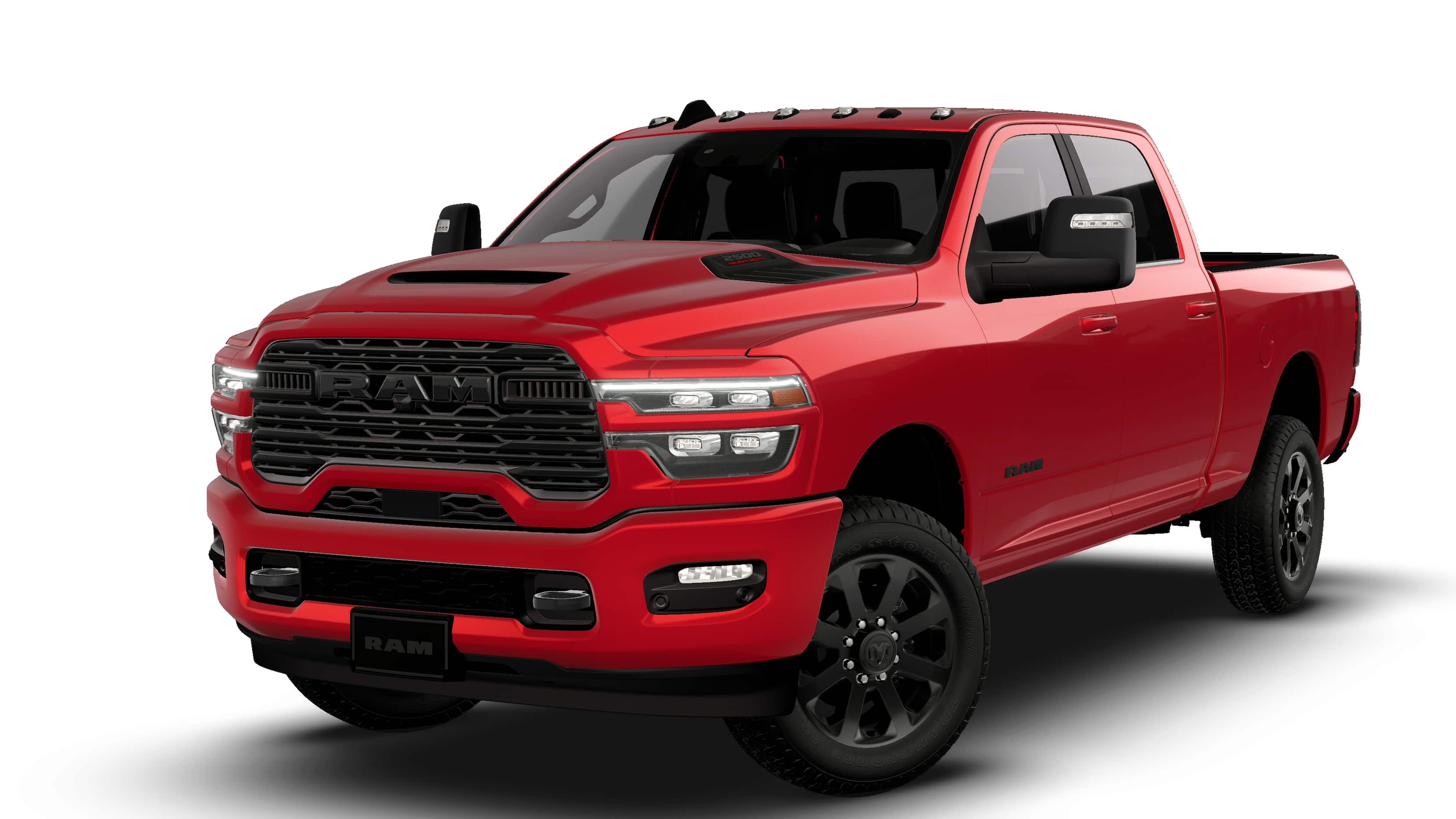 2026 RAM Ram 2500 RAM 2500 LARAMIE CREW CAB 4X4 6'4' BOX in Molten Red Pearl-Coat Exterior Paint — front three-quarter view