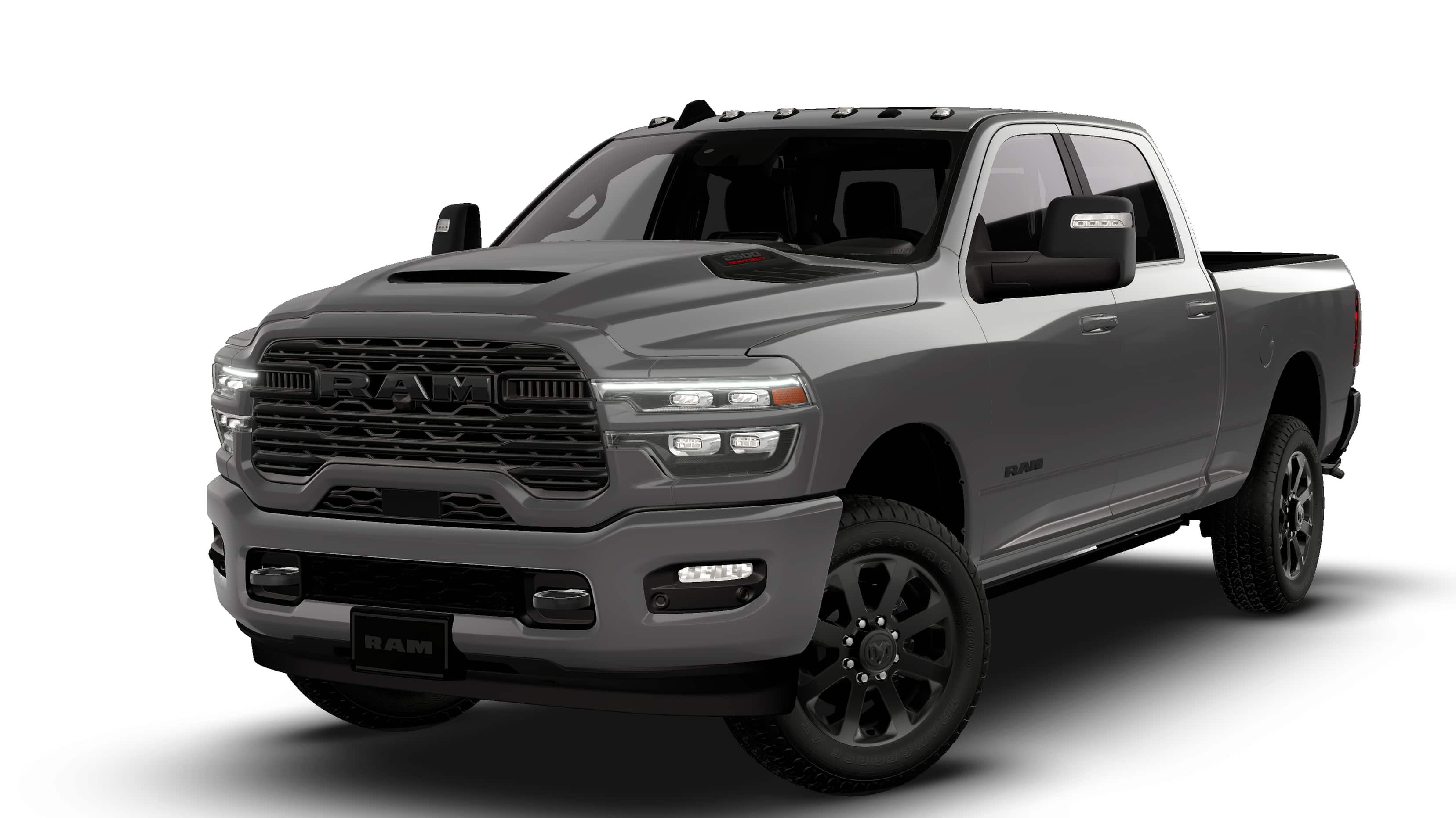 2026 RAM Ram 2500 RAM 2500 LARAMIE CREW CAB 4X4 6'4' BOX in Granite Crystal Metallic Clear-Coat Exterior Paint — front three-quarter view